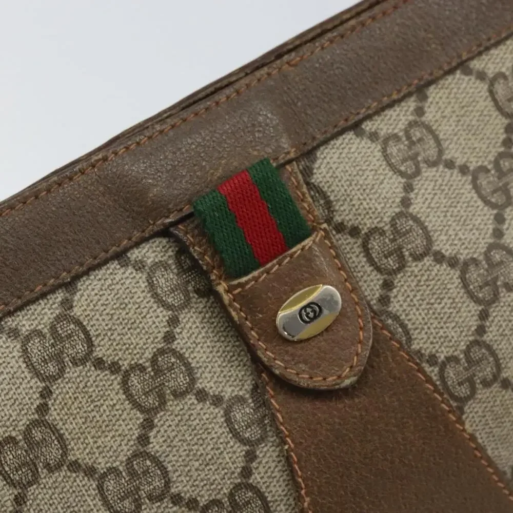 Gucci GG Supreme Web Clutch Bag Beige
